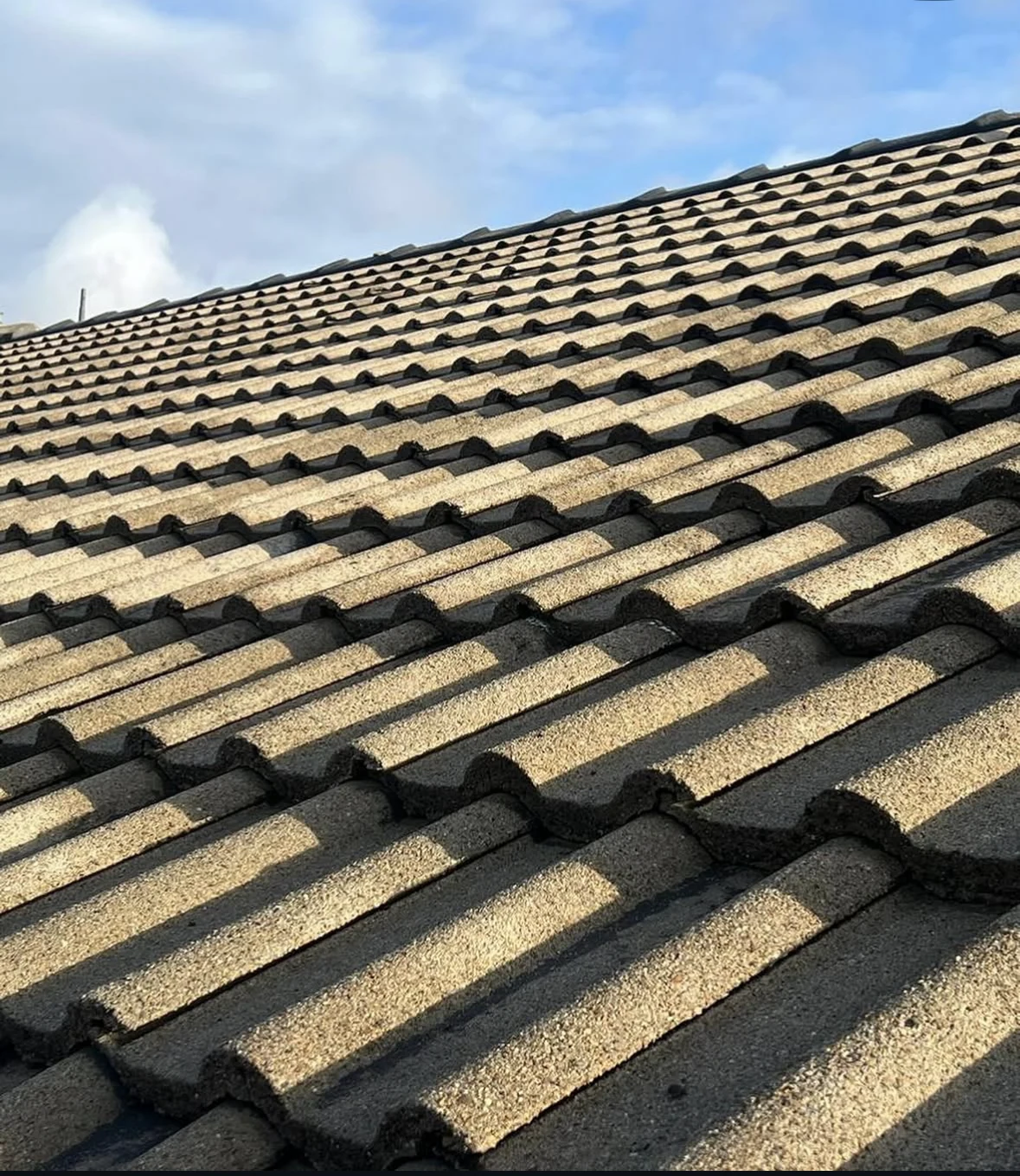 Roof tiles prepared for restoration and membrane coating